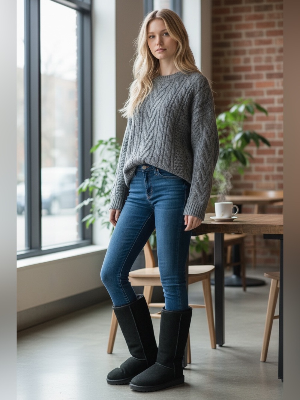 UGG Black Classic Tall Suede Shearling-Lined Boots